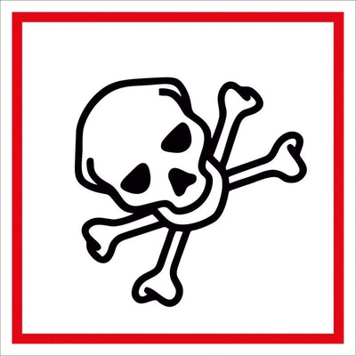 Walteco Symbol GHS 06 – TOXICKÉ 100x100mm, samolepka Množství: 1 ks , 20137