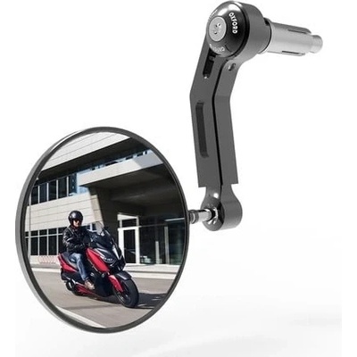 zpětné zrcátko univerzální do konců řidítek Premium ALU, OXFORD (černé, průměr zrcátka 94 mm) aplikace L OX711