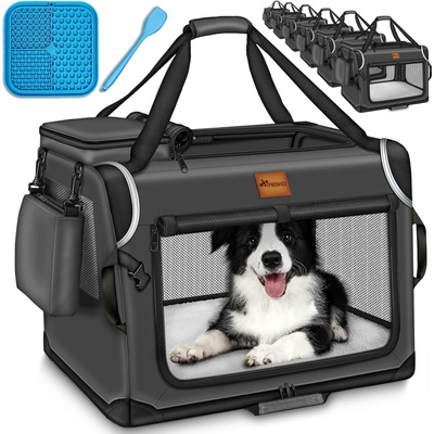 TRESKO Skládací Přepravka pro psy antracitová S 50 x 34 x 34 cm