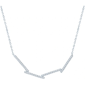 SAVICKI Колие с правоъгълници Savicki: бяло злато, диаманти