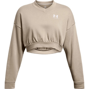 Under Armour Блуза Under Armour Women's Rival Terry Cropped Sweatshirt - TimberWolf/Wht
