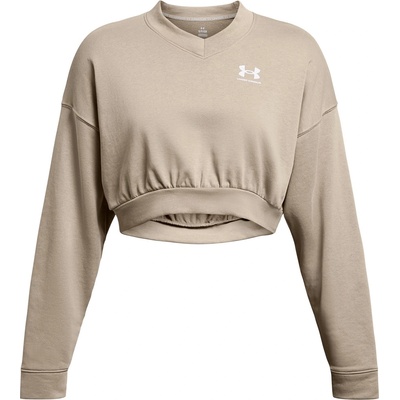 Under Armour Блуза Under Armour Women's Rival Terry Cropped Sweatshirt - TimberWolf/Wht