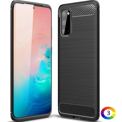 Samsung Galaxy S20 Удароустойчив Carbon Fiber Калъф и Протектор