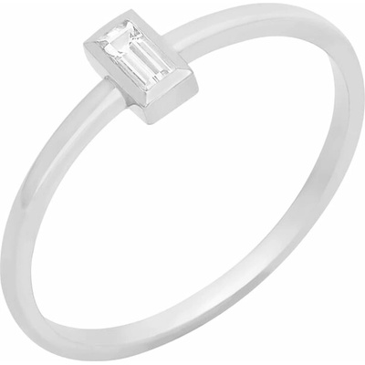 Eppi Minimalistický prsteň s baguette moissanitom Kelila R45145