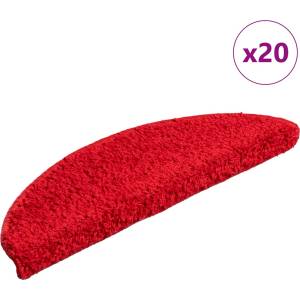 vidaXL Изтривалки за стълби, 20 бр. , 56x17x3 см, червени, полукръгли (3365844)