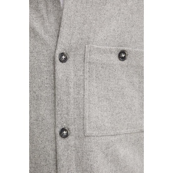 Bruuns Bazaar Вълнена риза Bruuns Bazaar WoolBBReve в сиво със стандартна кройка с класическа яка BBM2405 (BBM2405)