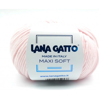 Lana Gatto pletací příze vlna merino MAXI SOFT baby růžová