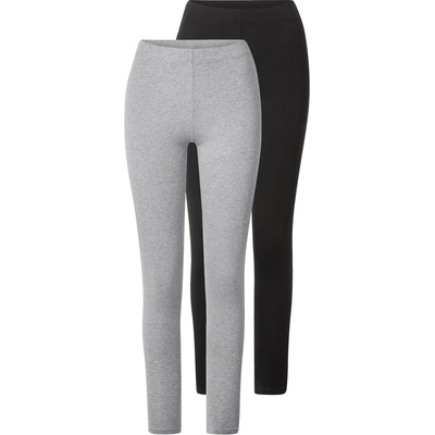 esmara Dámské legíny s BIO bavlnou 2 kusy černá/šedá – Zboží Dáma