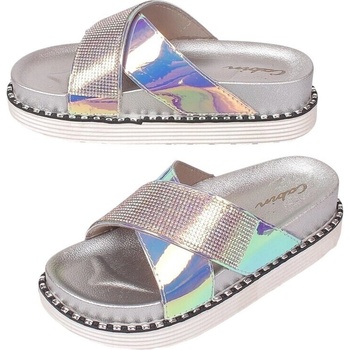 Сиви чехли с преливащ ефект и камъчета