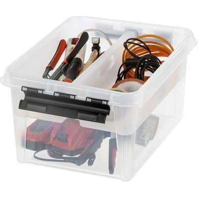 SmartStore Úložný box Classic 15 priehľadný plast čierne úchytky 7 priehradok 3598790