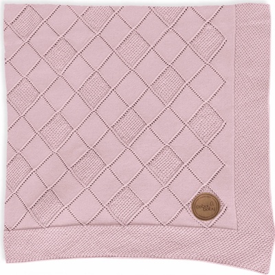 CEBA Deka pletená ryžový vzor ružová