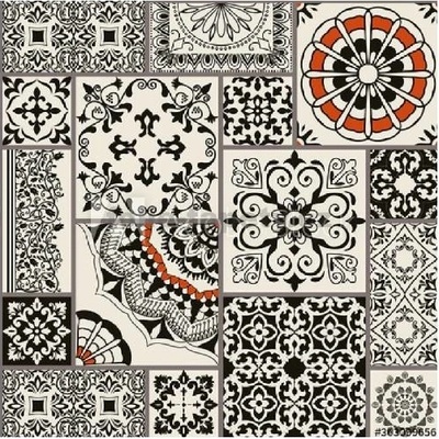 E-shop24 Samolepicí dekorace na kachličky Ornamenty II.15 x 15 cm – Zboží Dáma