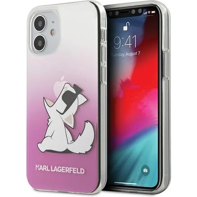 KARL LAGERFELD Луксозен Калъф за iPhone 12 Mini, Karl Lagerfeld Choupette Fun Case, Розов (KLHCP12SCFNRCPI)
