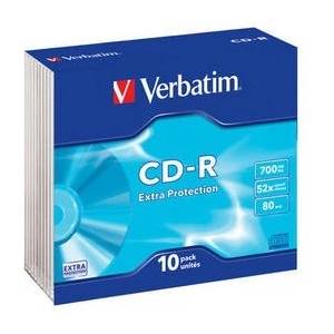 Verbatim CD-R(10-Pack)Slim/ExtraProtection/DL/52x/700MB (43415)