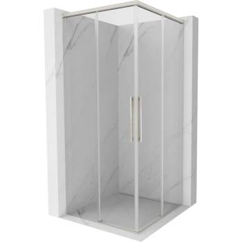 Mexen Rox Двойна плъзгаща се душ кабина 85 x 85 см, прозрачна, матиран никел (8C2D-085-085-97-00)