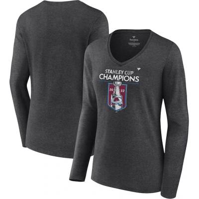Fanatics Dámske tričko Colorado Avalanche 2022 Stanley Cup Champions Locker Room V Neck Long Sleeve