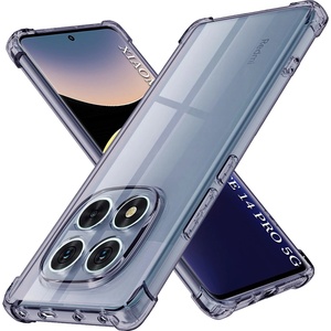 Techsuit Калъф за Xiaomi Redmi Note 14 Pro 5G / Poco X7 - Techsuit - Удароустойчив Clear Silicone - Опушено Черен