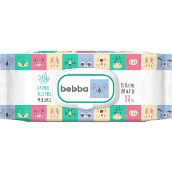 Silkline Bebba Мокри кърпички с капак Silkline Bebba - Алое вера и пребиотик, 80 броя (1352)