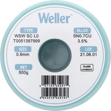 Weller WSW SC L0 spájkovací cín bez olova cievka Sn0.7Cu 500 g 0.8 mm