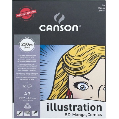 Canson Illustration skicák lepený 12 listů 250 g,A3 – Zbozi.Blesk.cz