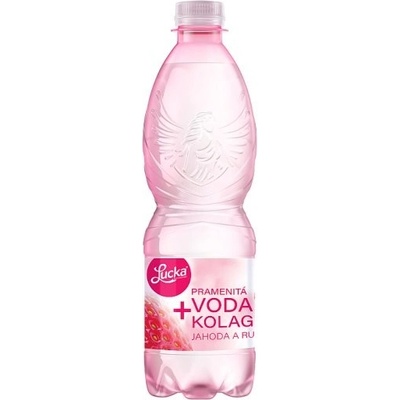 Lucka Tvoj vodný anjel Pramenitá voda + kolagén jahoda a ruža 0,5 l