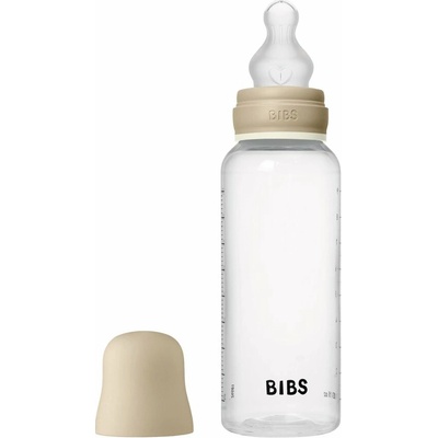 Bibs nočná antikoliková fľaša so silikónovým cumlíkom Vanilla 270 ml
