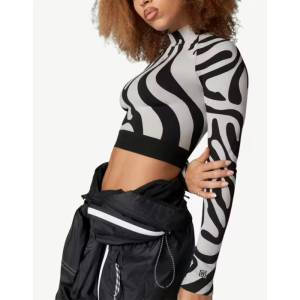 Adidas x Stella McCartney Seamless Wolford Crop Top Black/White