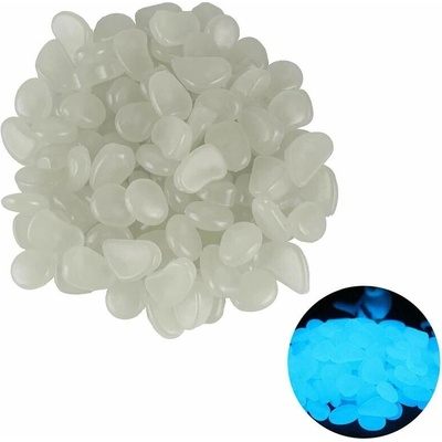 Fluorescenčné kamienky 100ks biele svietiace v tme