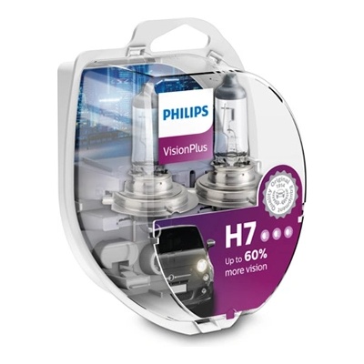 Крушка, фар PHILIPS H7, 12V, 55W, 3250K, 1500lm, 2 бр