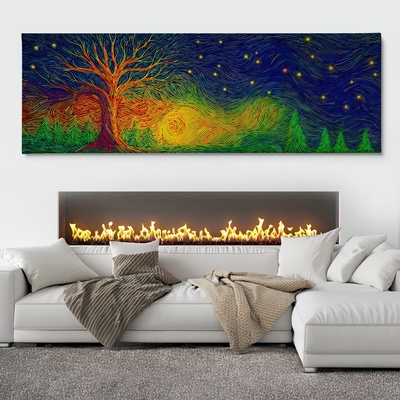 Obraz na plátně - Strom života Esence lesa FeelHappy.cz Rozměr obrazu (Šířka x Výška): 180 x 60 cm