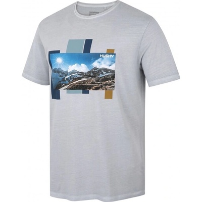 HUSKY Мъжка памучна тениска Skyline, сива (hsk-HT0-0417)