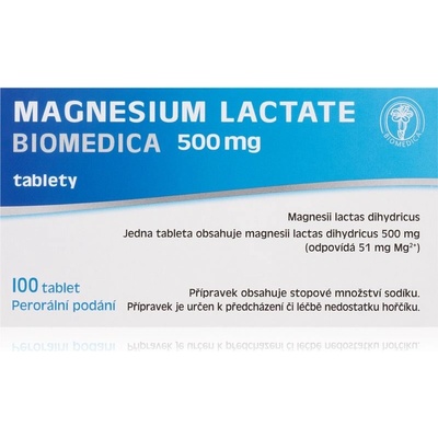 MAGNESIUM LACTATE BIOMEDICA POR 500MG TBL NOB 100