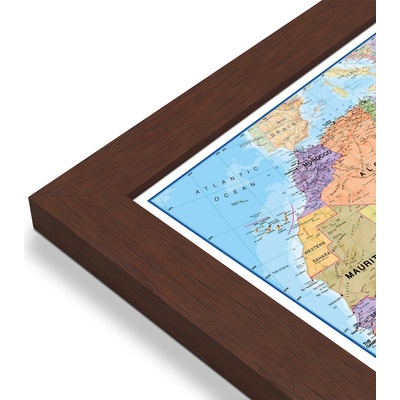 Maps International Afrika - nástěnná politická mapa 120 x 100 cm Varianta: mapa v dřevěném rámu, Provedení: Pegi višeň
