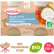 Babybio Brassé z kozího mléka meruňka banán 2 x 130 g