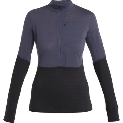 Icebreaker Wmns Merino 200 Realfleece Descender LS Half Zip Graphite/Black/Cb