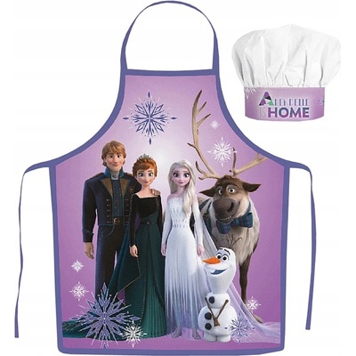 Max-fashion KFT Dětská zástěra FROZEN všichni set s čepicí fialová