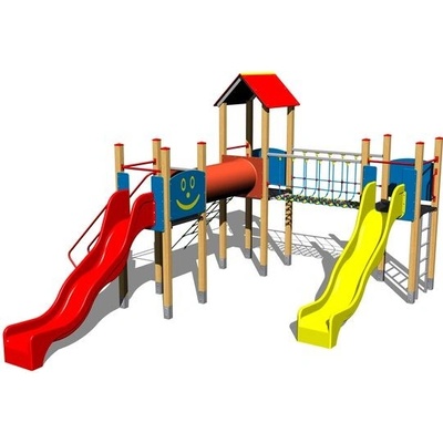Playground veľká multifunkčná zostava dve šmýkačky 4U307D-15