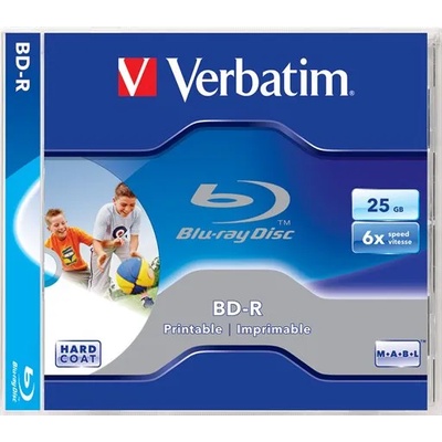 Verbatim BD-R BluRay Disc, печатаем, 25GB, 6x, 1 диск, стандартен калъф, VERBATIM 43713 (43713)