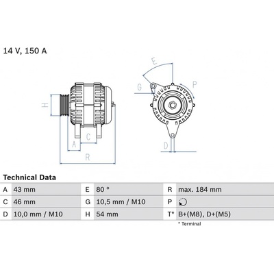 Alternátor BOSCH 0 986 044 400