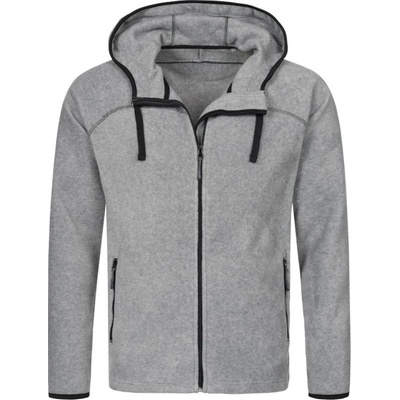 Stedman Power Fleece Jacket Men s kapucí na zip pánská COT 05504003402 Melír šedá