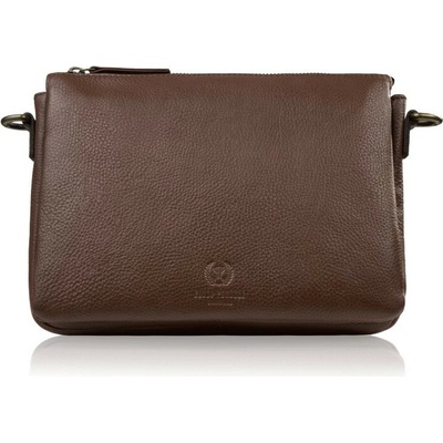 Paolo Peruzzi Tmavě hnědá dámská kožená crossbody kabelka Dilnoza