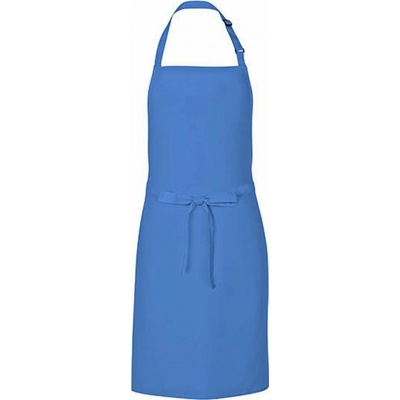 Link Kitchen Wear Univerzální keprová zástěra s laclem a nastavitelným páskem u krku Modrá střední 72 x 85 cm X986