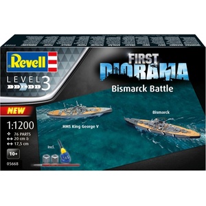 Revell Комплект сглобяеми модели Revell - Диорама, Битката Bismarck HMS & King George V (R05668)