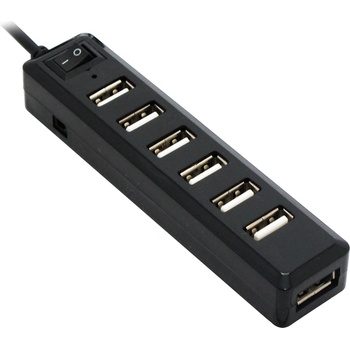 USB хъб No Brand, USB 2.0, 7 Порта, Черен - 12057 (12057)