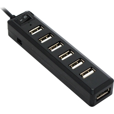 USB хъб No Brand, USB 2.0, 7 Порта, Черен - 12057 (12057)