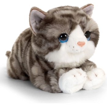 Keel Toys Плюшенo легнало котe, сиво, 32 см (SC2646)