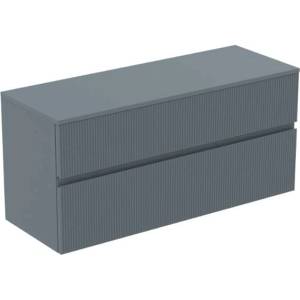 Ideal Standard Finesse - Шкафче за умивалник, 120x44x56 см, 2 чекмеджета, Ribbed Matt ashblue E3421UQ (E3421UQ)