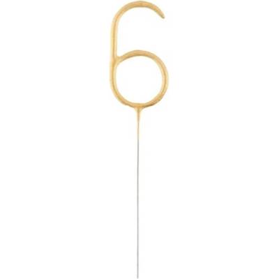 Prskavka číslice 6 zlatá 6,5 cm