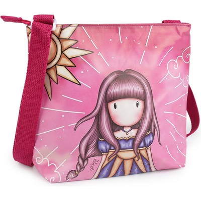 Dívčí kabelka crossbody 23x22 cm s potiskem růžová 1 ks