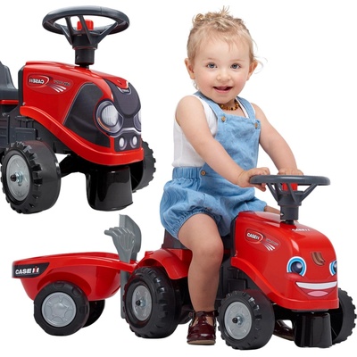FALK 238C Baby Case IH červený s vlečkou a lopatkou s hrabičky